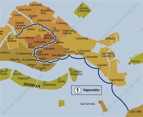Transport Vaporetto Waterbus bus lines maps Venice Italy