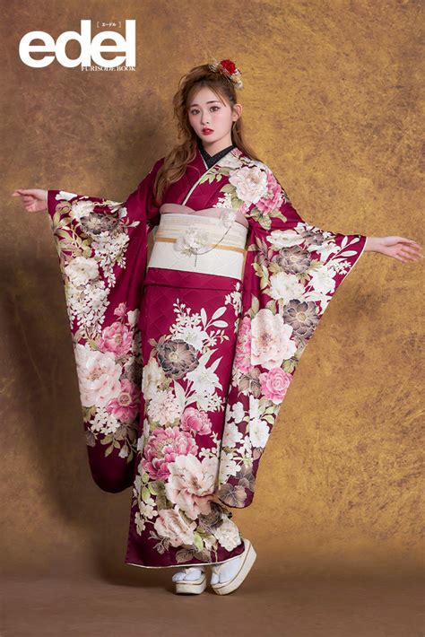 edel E612 #赤 #桃色 #ボルドー #red #pink 振袖 | 名古屋・岐阜の成人式ならハタチの振袖 アンジュ