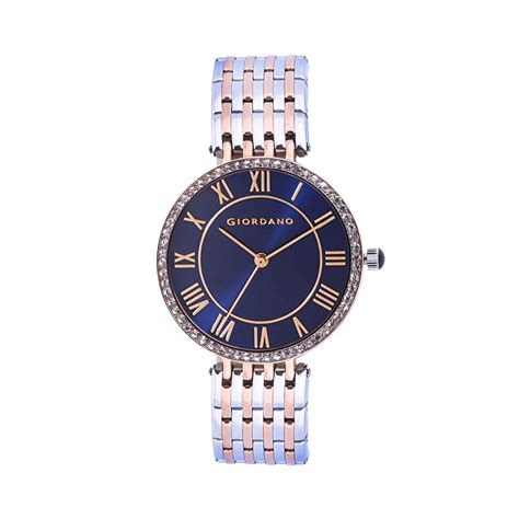 Giordano Eleganza Collection Round Analog Watch for Women, Diamond-Set ...