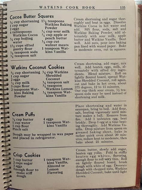 Cookie Recipes from 1936 Watkins Cook Book : r/Old_Recipes