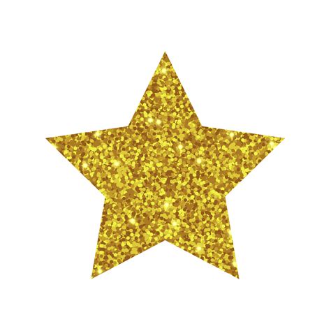 Gold shiny glitter glowing star with shadow isolated on white ...