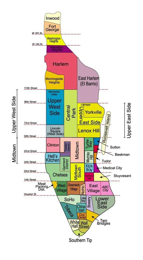 Map of NYC neighborhoods Manhattan - Printable map of Manhattan ...