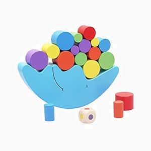 Buy Yigo Wooden Cartoon Moon Balance Toy Balancing Game Set Stacking ...
