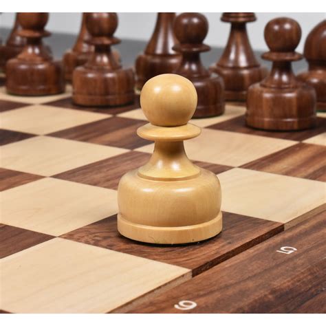 1960's Soviet Championship Tal Chess Pieces- Golden Rosewood - 4" King