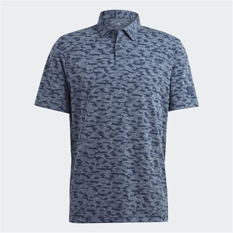 adidas Go-To Camo-Print Polo Shirt - Blue | Men's Golf