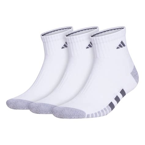 adidas Men's Cushioned Quarter Socks (3-pair) Large White/Grey/Onix ...