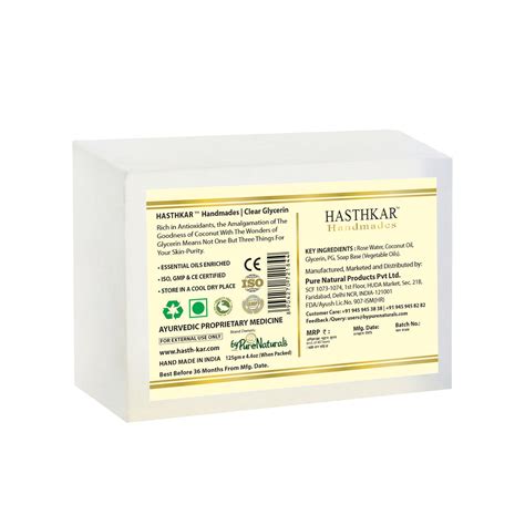 Hasthkar Handmades Glycerine Natural Clear Glycerine Soap - 125gm ...