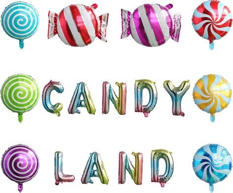 Buy Halovin Candy Land Letter Balloons for Candy Theme Party, Rainbow ...