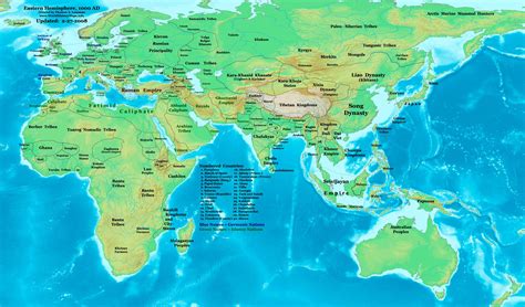 Map Of Asia Year 1000