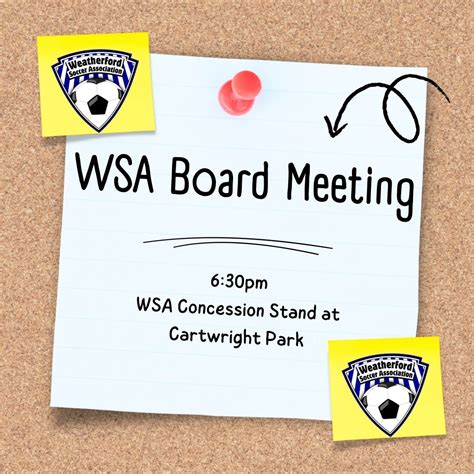 WSA Board Meeting, 100 Cartwright Park Rd, Weatherford, TX, 8 July 2024 ...