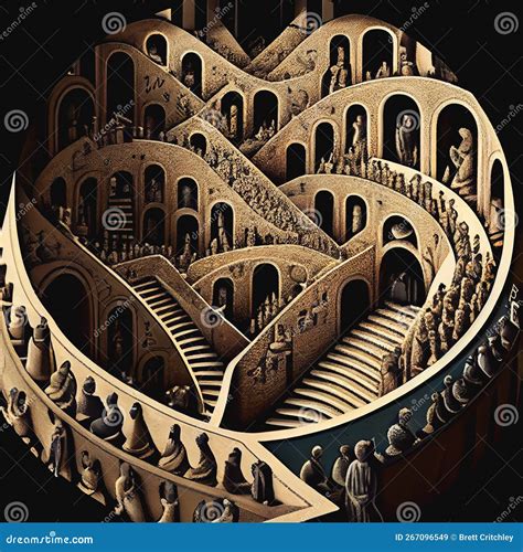 M C Escher Style Stairs Original Surreal Illustration MC ...