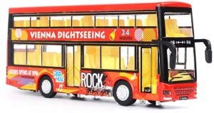 Toysee Double Decker Die cast Metal Body Door Opening Luxury Red Toy ...