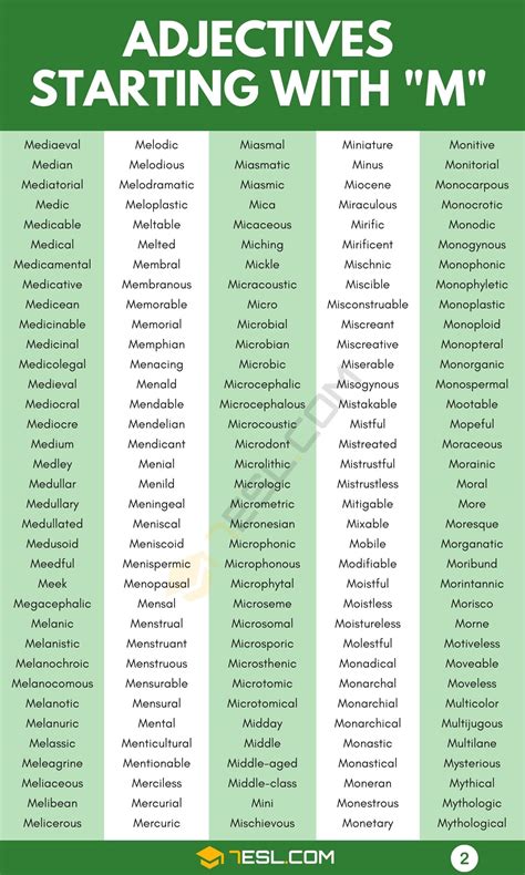 Adjectives that Start with M (1100+ M Adjectives in English) • 7ESL