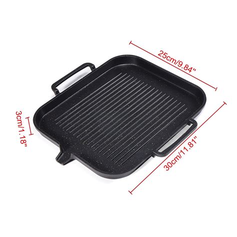 BBQ Barbecue Aluminum Frying Grill Pan Plate Non S... – Grandado