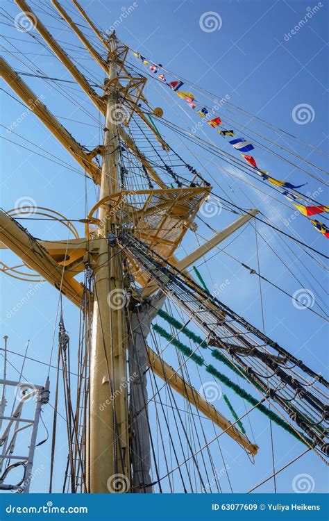 The mast of the ship stock image. Image of steering, mainmast - 63077609