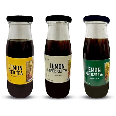Combo of Lemon iced tea, Lemon ginger iced tea, Lemon Mint Iced tea ...