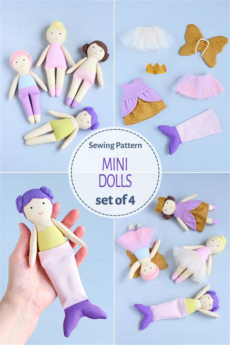 2 PDF Mini Dolls and Ballerina, Princess, Mermaid, Fairy Out | Inspire ...