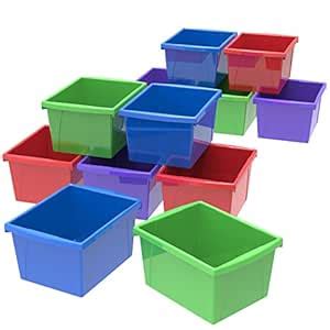 Storex Classroom Storage Bin, 5.5 Gallon (21 Liter) Color Plastic ...