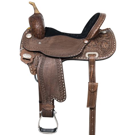 Buy 16 In Western Horse Saddle American Leather Trail Barrel Hilason ...
