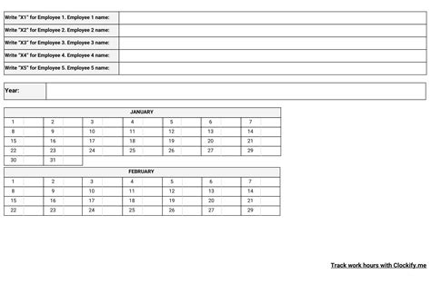 Employee Schedule Template - Free Work Schedule [PDF, Excel]
