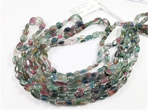 Order Bi Color Tourmaline Smooth Oval Shape Beads At Wholesale Price ...