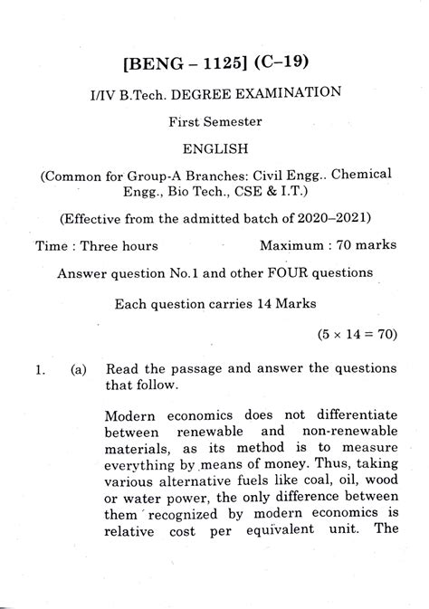 English Qpaper 2020-21 - COMPUTER SCIENCE AND ENGINEERING - Studocu