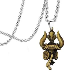 Buy M Men Style Lord Hindu God Shiva Trishul Damru Pendant For Men ...