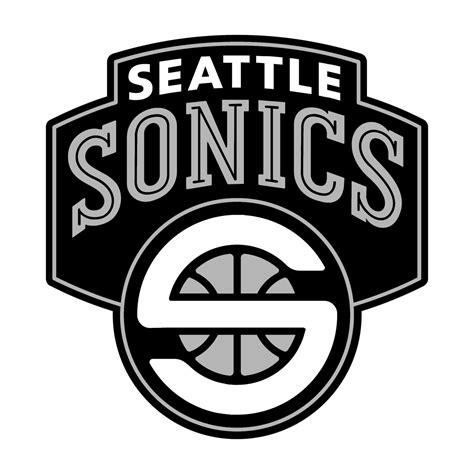 Seattle SuperSonics Logo Black and White – Brands Logos