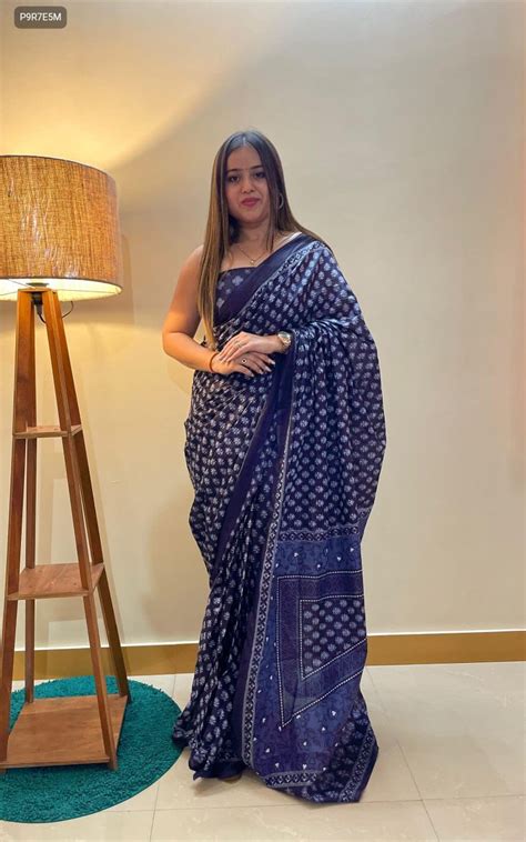 Jaipur Block Print Cotton Saree – Sukriti Store