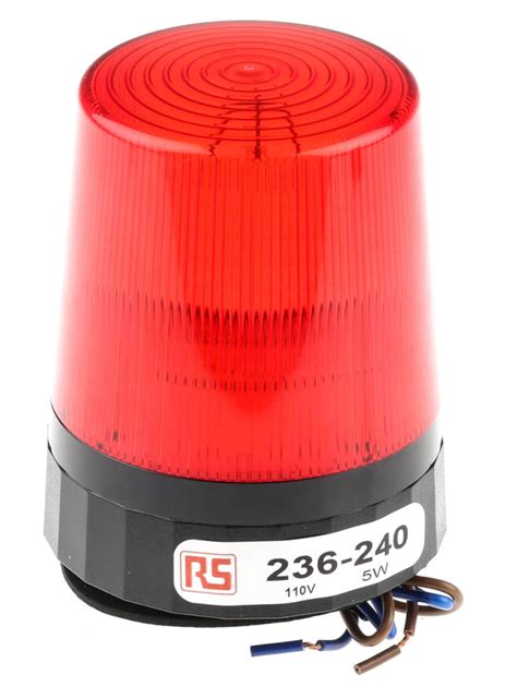 RS PRO | RS PRO Red Flashing Beacon, 115 V ac, Surface Mount, Wall ...