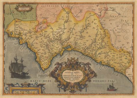 Abraham Ortelius, Kingdom of Valencia, 1592 | The Map House