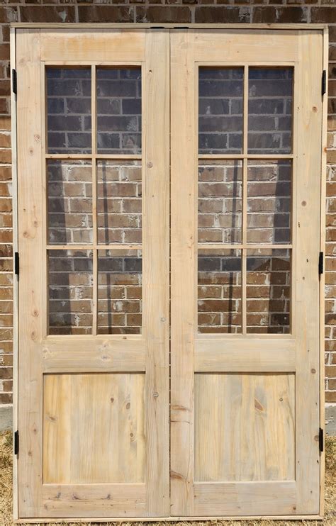 Custom Built: 6 Lite Single Flat panel French Doors Pre-Hung (Glass ...