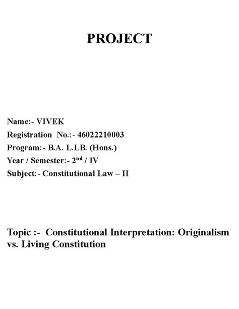Constitutional Law II Project: Originalism vs. Living Constitution ...