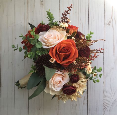 Fall Wedding Bouquet, Rustic Bridal Bouquet, Silk Wedding Bouquet ...