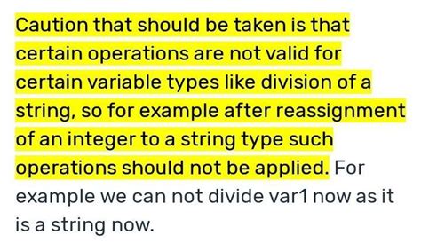 what caution should be taken using dynamic typing in python ...