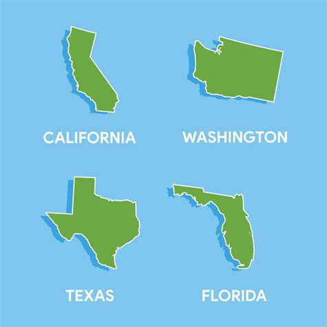 Vector united states outline map vector illustration texas map california map Washington map ...