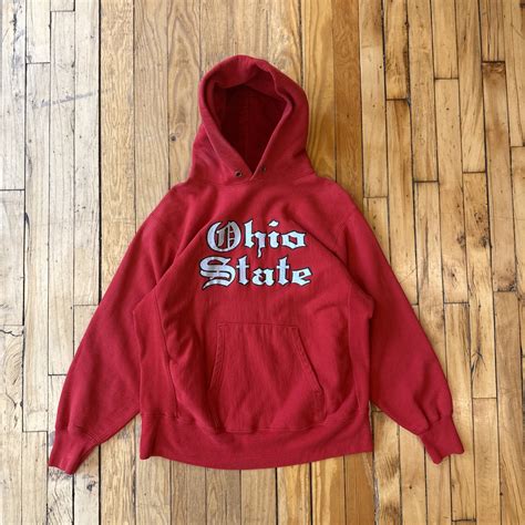VTG 80s Ohio State Hoodie Mens Large Old English Scri… - Gem