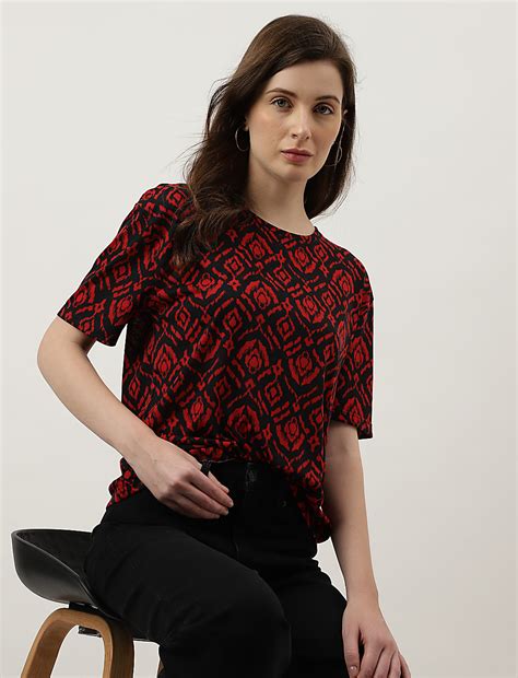 Buy Printed Round Neck Top at Marks & Spencer
