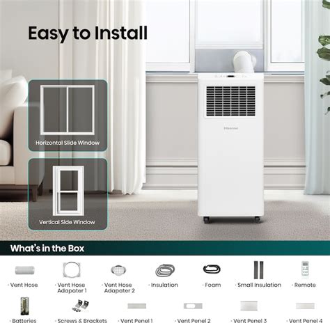 Hisense 5000 BTU DOE 115-Volt Vented Small Room Portable Air ...