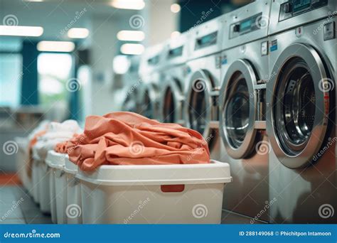 Row of Washing Machine of Laundry Business in the Public Store ...