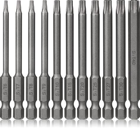 Torx Bit Set Hakkin 13Pcs Impact Torx Bit Set S2 Steel 75mm Heavy Duty Tamper Proof Torx ...