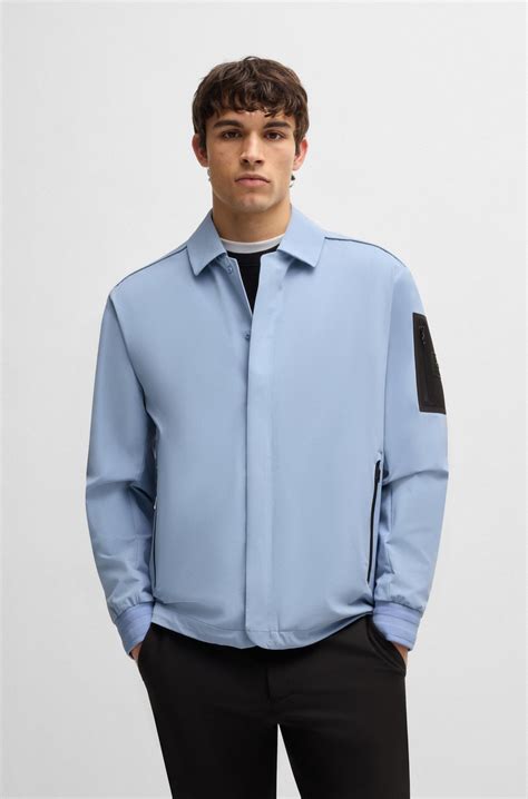 BOSS - Water-repellent regular-fit jacket with contrast details