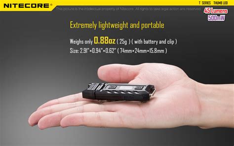 Nitecore Thumb LEO UV LED USB Rechargeable Work Light with Tilt Head ...