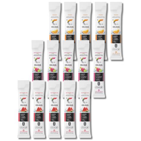 Celsius Powder Packets - Citrus Trio Variety Pack - 15 Sticks, 3 Flavo ...