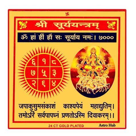 Buy ASTRO HUB - Surya Yantra/Surya Yantra Copper/Surya Yantra for Home ...