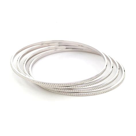 Thin Platinum Bangles with Diamond Cut SJ PTB 314 – Jewelove™