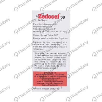 Zedocef 50 MG/5ML Suspension (30): Uses, Side Effects, Price & Dosage ...