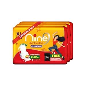 Buy NIINE Dry Comfort Ultra Thin XL Sanitary Pads for Women|120 Pads ...