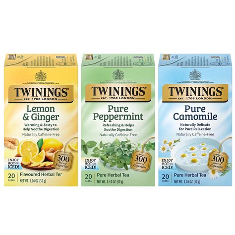 Amazon.com : Twinings Herbal Tea Variety 3-Pack – Pure Peppermint, Pure ...