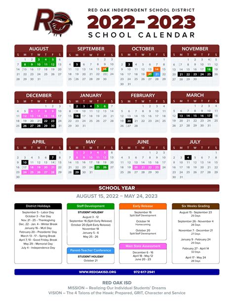 Red Oak ISD 2022-2023 School Calendar Emphasizes Instructional Time In ...